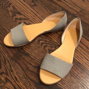 J Crew Embossed Snakeskin Peep Toe Sandals
